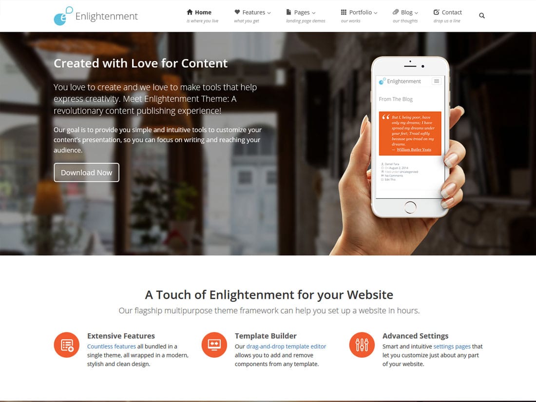 10+ Best Free & Responsive WordPress Themes 2016 enlightenment - 10+ Best Free & Responsive WordPress Themes 2016