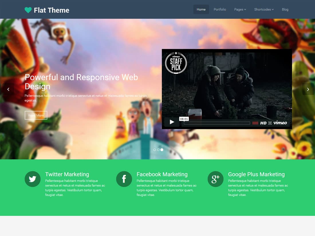 flat theme - 10+ Best Free & Responsive WordPress Themes 2016