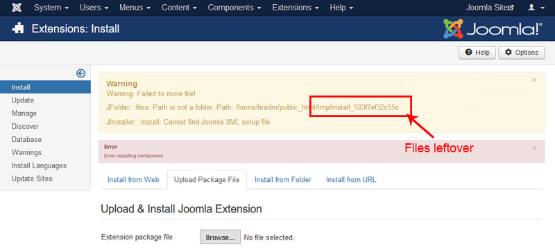 Delete the files in the tmp directory - Joomla Security Checklist Best Practices to Protect From Hackers