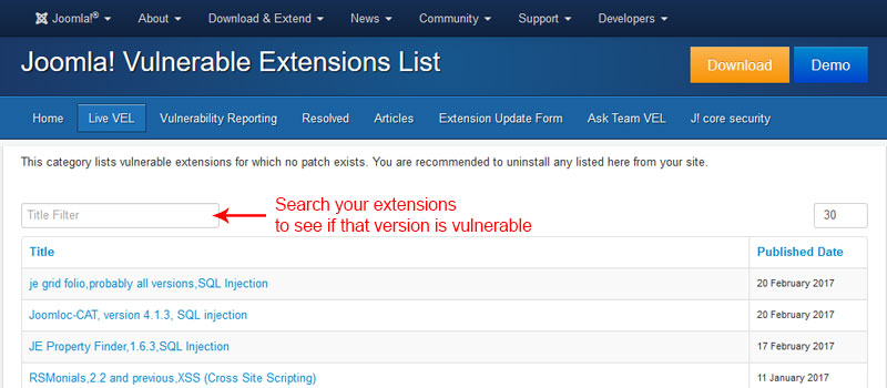 Search extensions to see if that version is vulnerable - Joomla Security Checklist Best Practices to Protect From Hackers