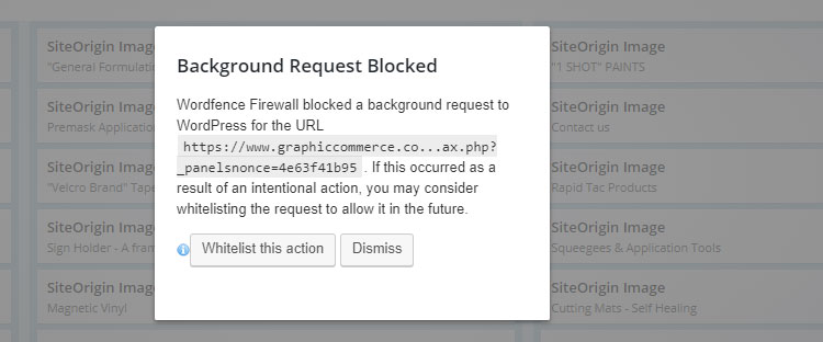 wordfence background request blocked - WordFence Blocked a Background Request to WordPress